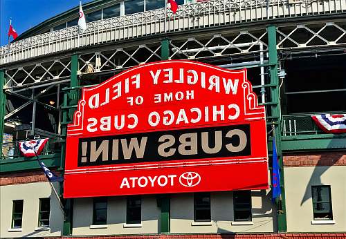 red Wringley Field Home of Chicago Cubs chicago